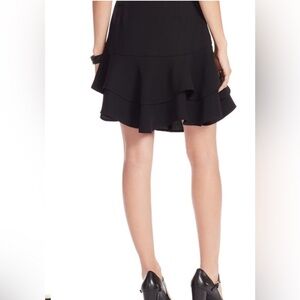 Lauren Ralph Lauren black margrida elegant black ruffle skirt size 8